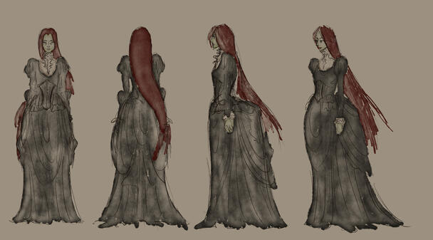 The Little Visitor Green Lady Turn Around